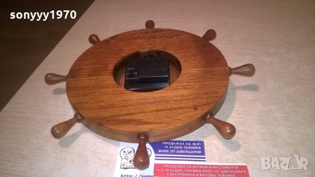 КОРАБЕН РУЛ-АНТИКА ЧАСОВНИК-МАСИВНО ДЪРВО-26Х3СМ, снимка 9 - Колекции - 28672991