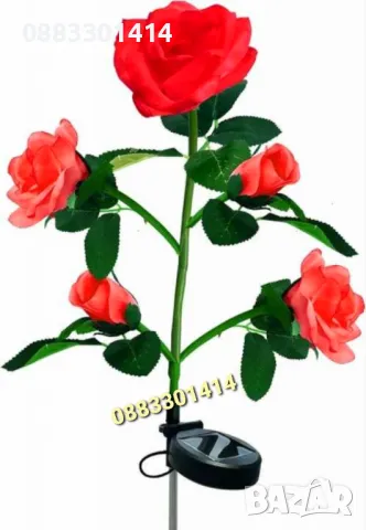 Соларна лампа Роза Водоустойчива , снимка 6 - Лед осветление - 49783768