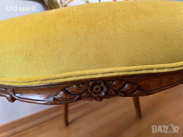 Двойка антикварни кресла ТРОПИКАНА в стил Луи XV, обновени с жизнерадостни папагали, снимка 9 - Антикварни и старинни предмети - 43356269