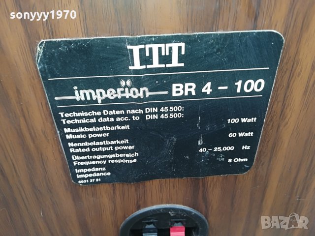 itt imperion br-4-100 100w/8ohm-ТОНКОЛОНИ-внос швеицария, снимка 9 - Тонколони - 27274635