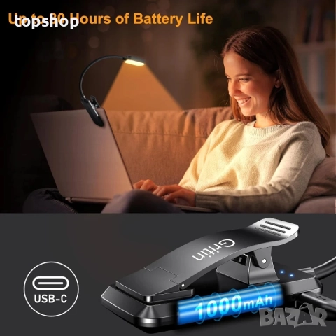 Нова Gritin 16 LED акумулаторна лампа, 3 цветни температури, безстепенно регулиране на яркостта..., снимка 6 - Настолни лампи - 51598061