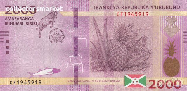 2000 франка 2018, Бурунди