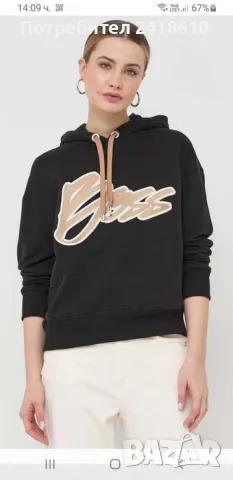 Hugo Boss Ecaisy_ Logo Hoodie Womens Size S  ОРИГИНАЛ! Дамски Суитшърт!, снимка 2 - Суичъри - 49665496