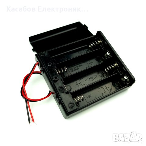 Гнездо за 4 х АА батерии с ключ R6 6V, снимка 3 - Друга електроника - 43506759