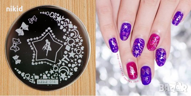 Момиче в звезда плочка / щампа шаблон за печат на нокти hehe 014