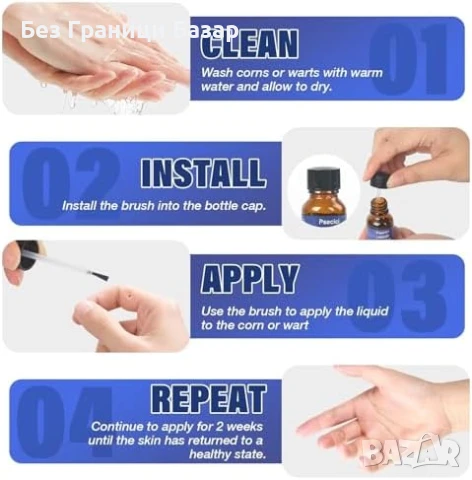 Нов Бърз лек за брадавици и мазоли течен препарат 15ml без болка, снимка 3 - Други - 51108424