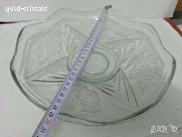 стар стъклен поднос фруктиера чиния плато ордьовър купа , снимка 2 - Антикварни и старинни предмети - 27163064