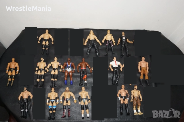 17 Кеч Фигури Stone Cold/The Rock/Chris Jericho/Cryme Tyme/Jeff Hardy/Alberto Del Rio/Wade Barret/