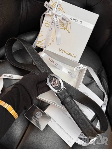 Колан+сертификат+торбичка 3,5см versace, снимка 4 - Колани - 52093117