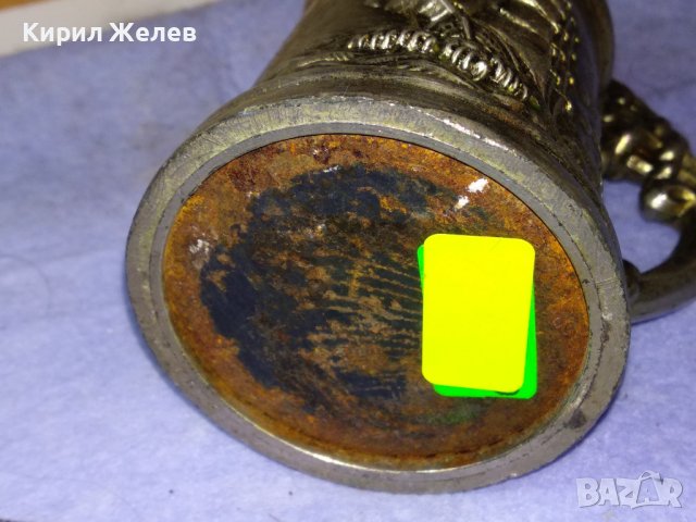 Стар КОЛЕКЦИОНЕРСКИ РУСКИ ЦИНКОВ КАПИТАНСКИ СВЕЩНИК - ЧАШКА с ОРНАМЕНТИРАНИ ВЕТРОХОД и ОРЪДИЕ 42644, снимка 9 - Колекции - 43828026