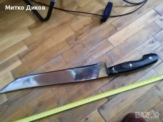 Дълъг ловен нож каракулак нов гравиран маркиран дълъг 605мм острие 417мм на 60мм месингов обков, снимка 10 - Ножове - 51723162