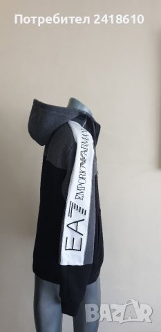 Emporio Armani EA7 Hoodie Half Zip Mens Size 50/L ОРИГИНАЛ! Мъжки Суичер!, снимка 13 - Спортни дрехи, екипи - 40802827