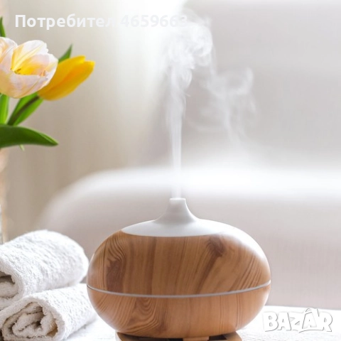 Ултразвуков арома дифузер и овлажнител за въздух за етерични масла 400 мл, 7 LED светлини, снимка 2 - Овлажнители и пречистватели за въздух - 52526391