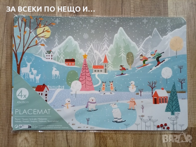 4 броя/ к-кт Подложки за хранене Коледен мотив