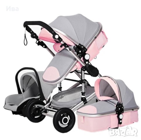 БЕЗПЛАТНА ДОСТАВКА Нова комбинирана бебешка количка 3в1, детска количка с три коша, снимка 2 - Детски колички - 43183764