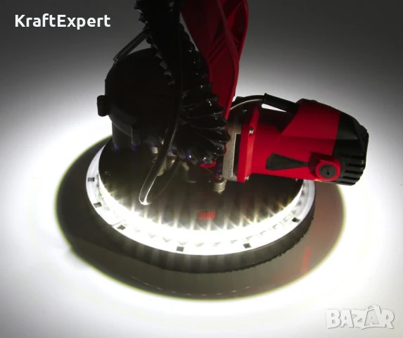 Шлайфмашина за стени и тавани KraftWorld – с кръгла LED глава,телескопично рамо,торба и 6 диска, снимка 5 - Други инструменти - 50681333