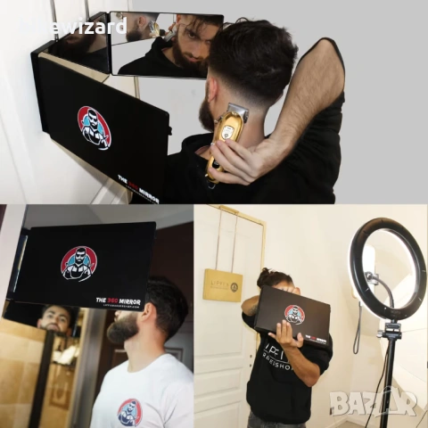 Регулируемо огледало на 360 градуса за самостоятелно подстригване с телескопични куки НОВО, снимка 4 - Други стоки за дома - 53434710