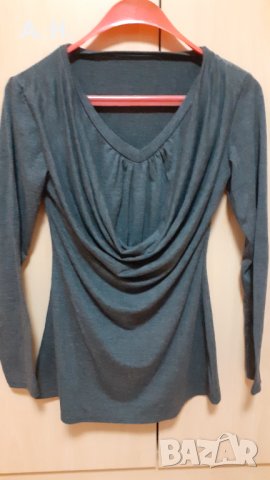 Дамска сива туника / блуза, снимка 1 - Блузи с дълъг ръкав и пуловери - 22590289
