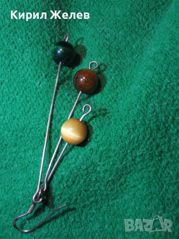 ШАРМАНТНА СРЕБЪРНА РЕТРО АРТ ОБЕЦА СРЕБРО 925 с ШЛИФОВАНО ТИГРОВО и КОТЕШКО ОКО 40906, снимка 15 - Обеци - 43318260