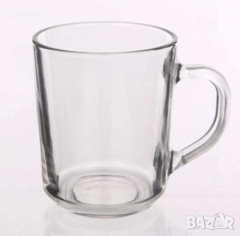 стъклена чаша за чай и топли напитки с дръжка