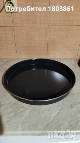Голяма кръгла емайлирава тава 40 см с ринг от неръждаема стомана, снимка 2 - Съдове за готвене - 42964104