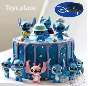 Комплект фигурки за торта Лило и Стич, пластмасови фигурки Lilo and Stitch , снимка 4 - Фигурки - 50657709