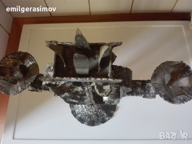 Свещник ковано желязо - четири броя., снимка 6 - Антикварни и старинни предмети - 31360489