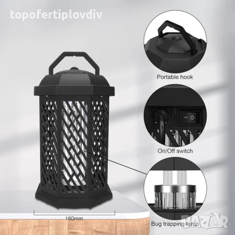 UV лампа за комари и насекоми HappiHause Electric Insect Killer,Гаранция, снимка 6 - Соларни лампи - 51218076