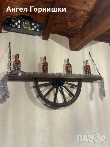 Рафт-етажерка от колело на каруца, снимка 9 - Декорация за дома - 32391203