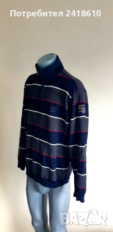 Paul & Shark KIPAWA Wool Cardigan Knitted Half Zip Mens Size XL ОРИГИНАЛ! Мъжка Вълнена Жилетка с ця, снимка 17 - Пуловери - 52614581