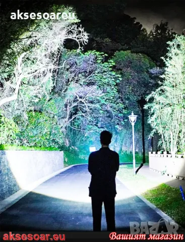 Висококачествен нов Мощен P90 лек преносим LED прожектор акумулаторен дълготраен регулируем фенер, снимка 8 - Лед осветление - 48615862