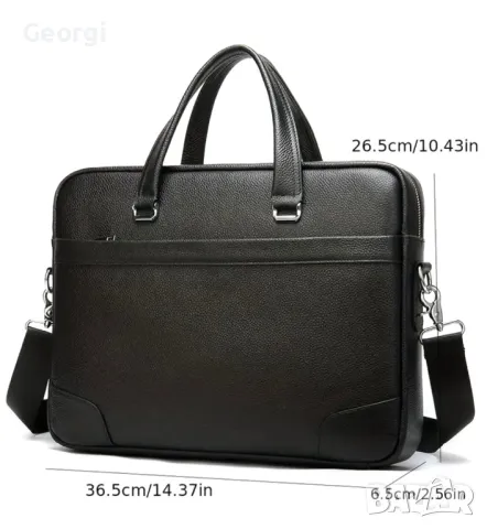 Мъжка елегантна и стилна чанта за лаптоп 15”, Премиум естествена кожа!, снимка 12 - Чанти - 49279186