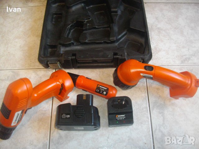 3 в 1 -Немски 12 Волта-Комплект-Винтоверт-Прожектор-Отвертка-Бльохлер-Отличен-Bohler PLD05, снимка 14 - Винтоверти - 33249238