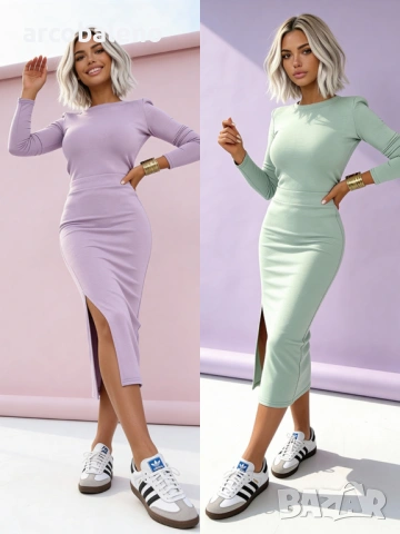 Дамски комплект от миди пола и блуза Paola, 2цвята 