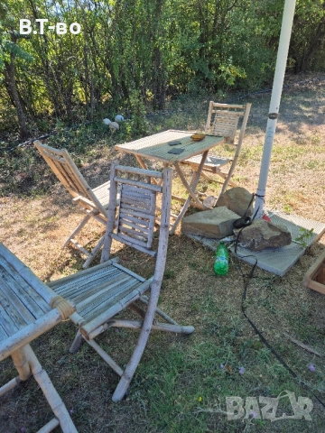 Бамбукови маси и столове , снимка 3 - Градински мебели, декорация  - 51524436