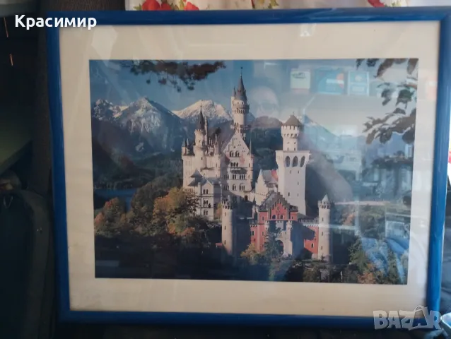 Рамкирана снимка на Замъкът Нойшванщайн (Neuschwanstein) Дисни