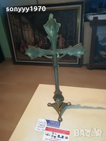 КРЪСТ-МЕД/МЕСИНГ-МАСИВЕН С ХРИСТОС-38Х20Х10СМ, снимка 18 - Колекции - 29066844