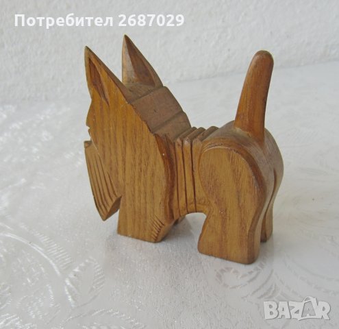 2 бр дървени: куче териер, котка, дърворезба фигура пластика, снимка 13 - Статуетки - 28974865