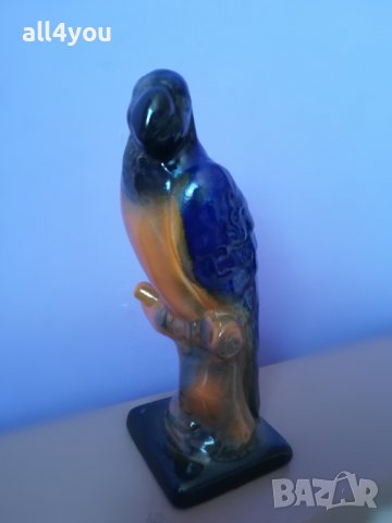Винтидж, ретро порцеланова фигура, статуетка папагал, снимка 2 - Антикварни и старинни предмети - 37200331