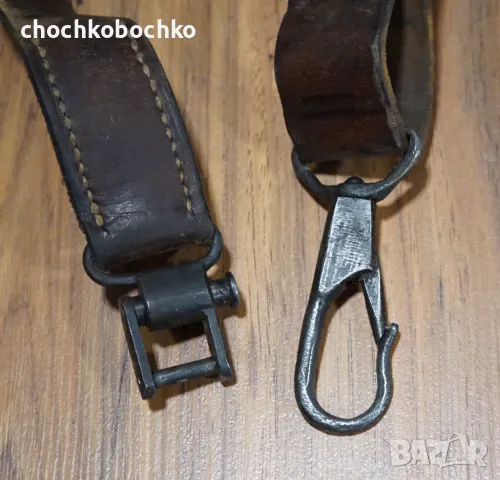 Стара кожена ремъчка,ремък за пушка картечница, снимка 2 - Антикварни и старинни предмети - 47290575