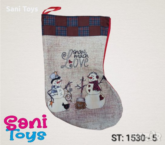 Коледен чорап 35 см, снимка 3 - Декорация за дома - 43184303