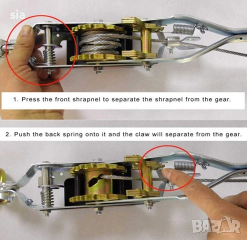 Ръчна лебедка, 4тона, със стоманено въже, снимка 3 - Аксесоари и консумативи - 42732332