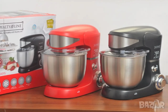 Планетарен миксер с иноксова купа Royalty Line RL-PKM1600, 1600W, 5.5 литра, 3 скорости + Pulse, снимка 4 - Миксери - 51730380
