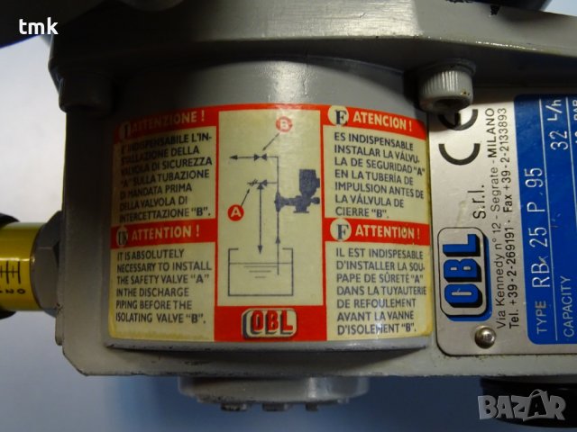 Дозираща помпа OBL RB25P.95 10 bar, снимка 4 - Резервни части за машини - 38638877