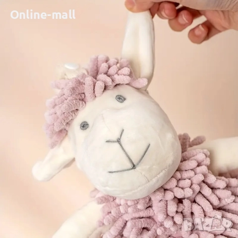 2в1 Плюшена играчка Овца – Мека Кърпа за Ръце и Играчка , снимка 4 - Плюшени играчки - 51534009