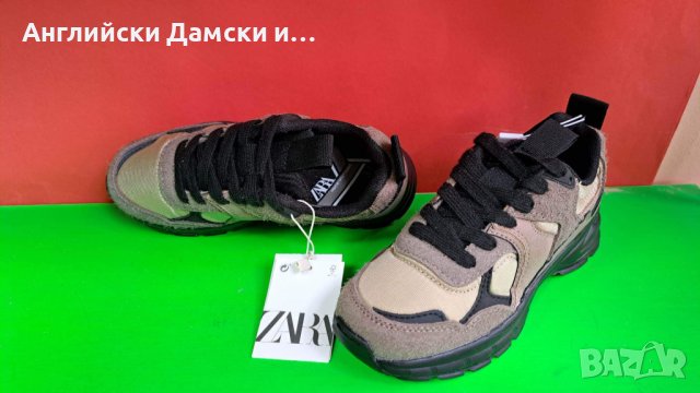 Английски дамски маратонки с естествен велур-ZARA , снимка 3 - Маратонки - 39917988