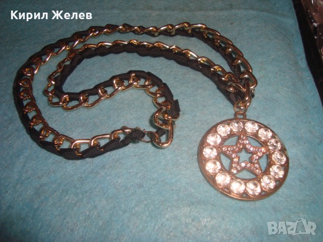ЗЛАТИСТА КРИСТАЛНА ФЕШЪН АРТ ОГЪРЛИЦА МЕДАЛЬОН ЗВЕЗДА МНОГО КРАСИВ 27027, снимка 5 - Колиета, медальони, синджири - 35132619