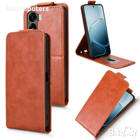 Вертикален Кожен Калъф за Oppo A6x 5G / A6x 4G - Флип, Магнитен, Стойка, Слот за Карта, Вкл. Протект, снимка 4 - Калъфи, кейсове - 53564257