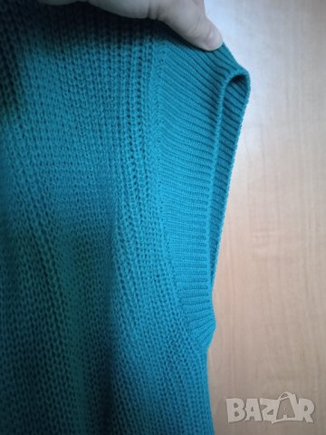 Дълъг плетен зелен елек , снимка 5 - Елеци - 43657832