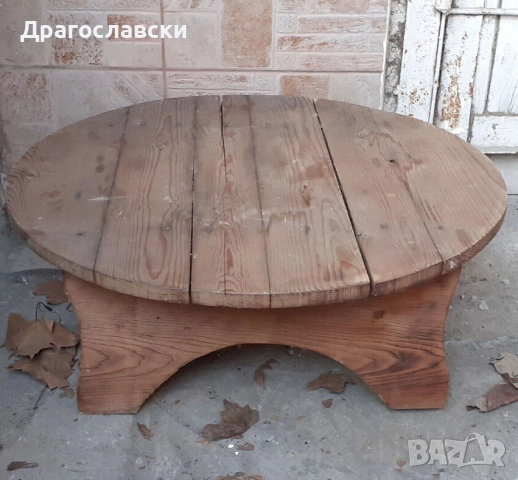 Маса, паралия, дървено корито Копанка копаня Стара нощва, уникат, битов кът, нощви, трикрако столче